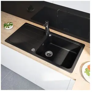 enoova evineo line 100 Évier de cuisine avec surface de dépose latérale l: 100 P: 50 cm, FOD100LBL, pas cher
