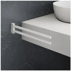 Viverso x one Porte-serviettes de toilette P: 350 mm, 2 bras, pivotant, VL4400MW, pas cher