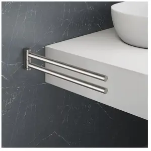 Viverso x one Porte-serviettes de toilette P: 350 mm, 2 bras, pivotant, VL4400BN, pas cher