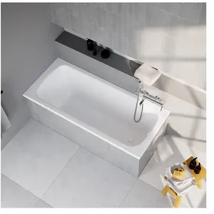 evineo ineo2 Baignoire rectangulaire à encastrer, bonde située aux pie...