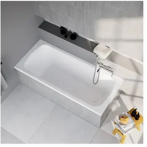 evineo ineo2 Baignoire rectangulaire à encastrer, bonde située aux pie...