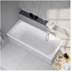 evineo ineo2 Baignoire rectangulaire à encastrer, bonde située aux pie...