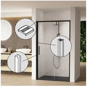 rivea Dia Profilé de finition pour porte coulissante en 2 parties en niche, BR0624BM, pas cher