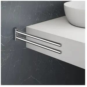 Viverso x one Porte-serviettes de toilette P: 350 mm, 2 bras, pivotant, VL4400CR, pas cher