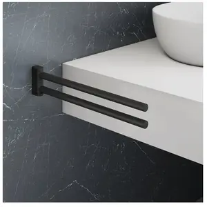 Viverso x one Porte-serviettes de toilette P: 350 mm, 2 bras, pivotant, VL4400MB, pas cher