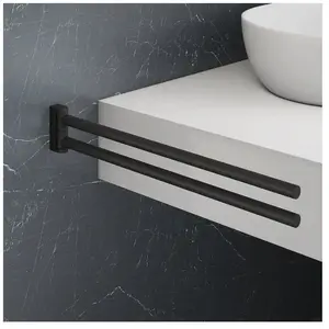 Viverso x one Porte-serviettes de toilette P: 450 mm, 2 bras, pivotant, VL4401MB, pas cher