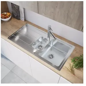enoova evineo m40 Évier de cuisine avec demi-cuve et surface de dépose l: 100 P: 50 cm, EV2009,Vendu parreuter