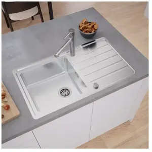 enoova evineo m40 Évier de cuisine avec surface de dépose latérale l: 86 P: 50 cm, EV2004,Vendu parreuter