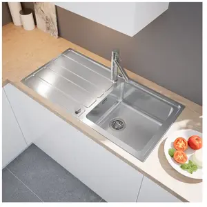 enoova evineo m40 Évier de cuisine avec surface de dépose latérale l: 100 P: 50 cm, EV2005,Vendu parreuter