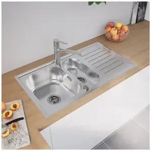 enoova evineo m40 Évier de cuisine avec demi-cuve et surface de dépose l: 90 P: 50 cm, EV2006,