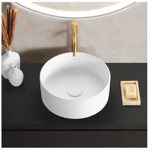 evineo ineo7 Vasque à poser Ø 36 H: 14 cm, surface facile à entretenir, BE0942WM, pas cher