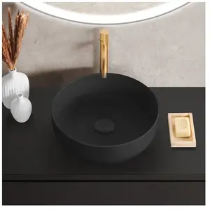 evineo ineo6 Vasque à poser Ø 39 H: 12 cm, surface facile à entretenir, BE0935BM, pas cher