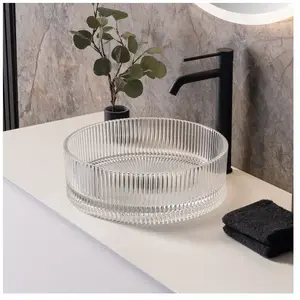 neoro n40 groove Vasque à poser en verre Ø 40 H: 12,5 cm, BN0750GT, pas cher