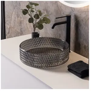 neoro n40 diamant Vasque à poser en verre Ø 40 H: 12 cm, BN0749FT, pas cher