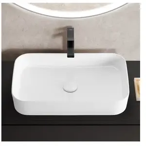 evineo ineo7 Vasque à poser l: 60 H: 11 P: 37 cm, surface facile à entretenir, BE0939WH,