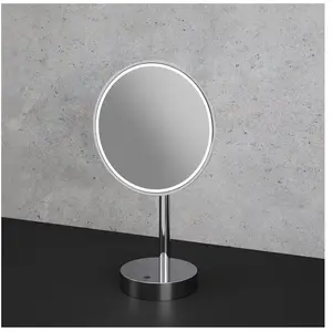 Viverso Zoom me Miroir cosmétique, avec éclairage, à grossissement x 5, sur pied , rechargeable par port USB-C, VM6501CR,