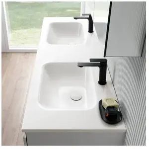rivea Dia Plan vasque ultra plat l: 161 H: 14,2 P: 51,5 cm, BR0803WH,