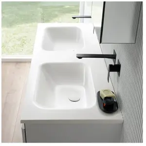 rivea Dia Plan vasque ultra plat l: 141 H: 14,2 P: 51,5 cm, BR0804WH, pas cher