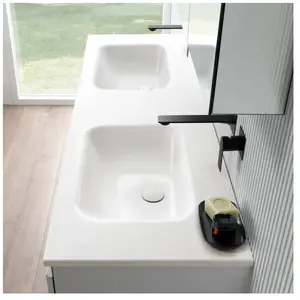 rivea Dia Plan vasque ultra plat l: 161 H: 14,2 P: 51,5 cm, BR0805WH,