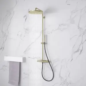 neoro Colonne de douche avec mitigeur thermostatique, douche de tête Ø... pas cher