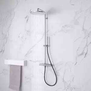 neoro Colonne de douche avec mitigeur thermostatique, douche de tête Ø... pas cher