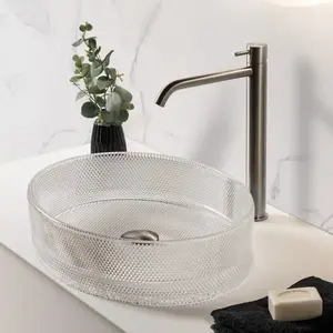 neoro n40 diamant Vasque à poser en verre l: 50 H: 12 P: 37,5 cm, BN0803GT, pas cher