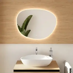 rivea Kanya stone Miroir éclairé, avec éclairage sur le pourtour, BR01...Vendu parreuter