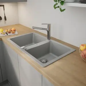 evineo line 300 Évier de cuisine avec deux cuves l: 86 P: 50 cm, ELN20... pas cher