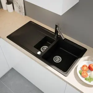 evineo line 350 Évier de cuisine avec demi-cuve et surface de dépose l...