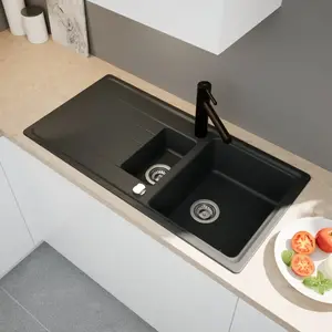evineo line 350 Évier de cuisine avec demi-cuve et surface de dépose l...