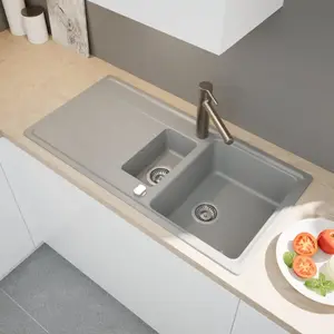 evineo line 350 Évier de cuisine avec demi-cuve et surface de dépose l... pas cher