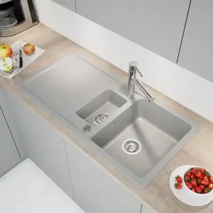 evineo line 400 Évier de cuisine avec demi-cuve et surface de dépose l... pas cher