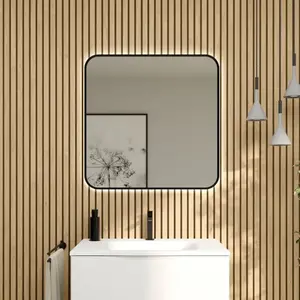 rivea Dia Miroir éclairé l: 80 H: 80 cm, avec effet Sunrise et cadre c...