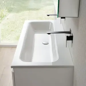 rivea Dia Plan vasque ultra plat l: 141 H: 14,2 P: 51,5 cm, BR0126WH,