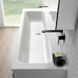 rivea Dia Plan vasque ultra plat l: 161 H: 14,2 P: 51,5 cm, BR0128WH,