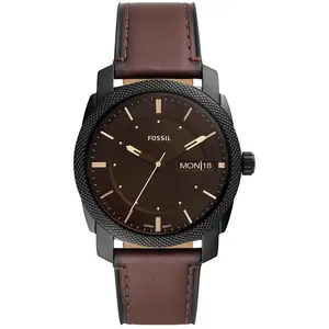 Montre - FOSSIL - Fossil Machine - Cuir brun - Quartz - Analogique pas cher