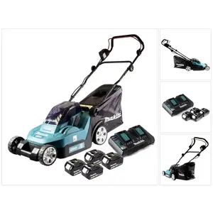Comparateur de prix : Dlm 382 PT4 batterie tondeuse 36 v ( 2x 18 v ) 38 cm 40 l + 4x batteri...