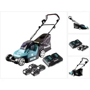 Comparateur de prix : Makita DLM 382 PM4 batterie tondeuse 36 V ( 2x 18 V ) 38 cm 40 l + 4x ...