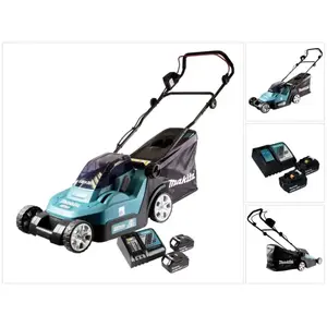 Comparateur de prix : Makita DLM 432 RT2 Tondeuse à gazon sans fil 36 V (2x 18 V) 43 cm brus...