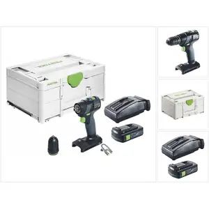 Txs 18-Basic Perceuse-visseuse sans fil 18 v 40 Nm Brushless + 1x batterie 3,0 Ah + chargeur + Systainer - Festool pas cher