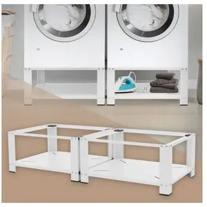 ML DESIGN modern living Socle machine à laver double avec étagère base sèche-linge blanc 150 kg/support