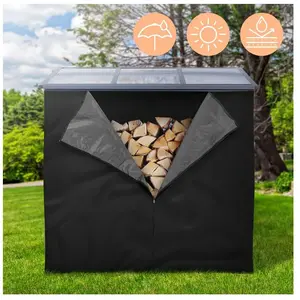 Ml-design - Housse d'Étagère à Bois de Cheminée, 240L x 165H cm, Noir,... pas cher