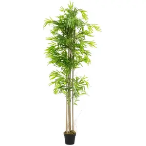 Comparateur de prix : ML-Design Bambou artificiel plante avec tronc arbre en pot 210 cm déco de chambre salon