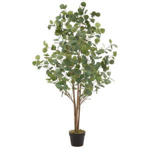 ML-DESIGN Eucalyptus artificiel plante avec tronc arbre en pot 150 cm déco de salon jardin