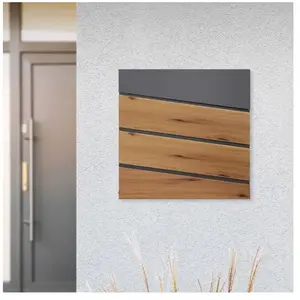 Comparateur de prix : ML-DESIGN Boîte aux Lettres Murale 37x36,5x11 cm, Anthracite/Façade Noir avec Aspect Bois, Acier, Boîte Postale avec Compartiment à