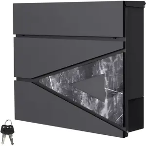 Comparateur de prix : Boîte aux Lettres Murale ML-Design - Noir - Acier - Design Moderne - C...