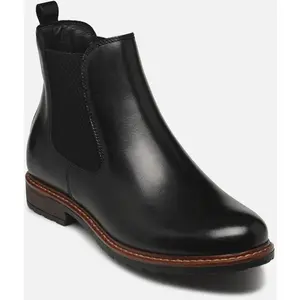 Tamaris Femme Bottines, Dame Bottines Chelsea,Demi-Bottes,Bott de Glisse,Plat,Black Leather,41 EU pas cher