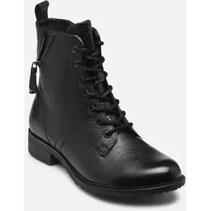 Bottines femme Tamaris en cuir à lacets zippé Noir 37 1-25273-45 001 pas cher
