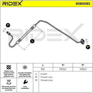 Flexible de frein RIDEX 83B0582 pas cher