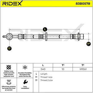 Flexible de frein RIDEX 83B0578 pas cher